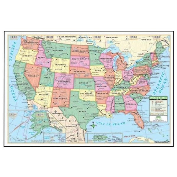 Universal Map Group Llc Universal Map 17129 48 x 28 in. US Fold Map 17129